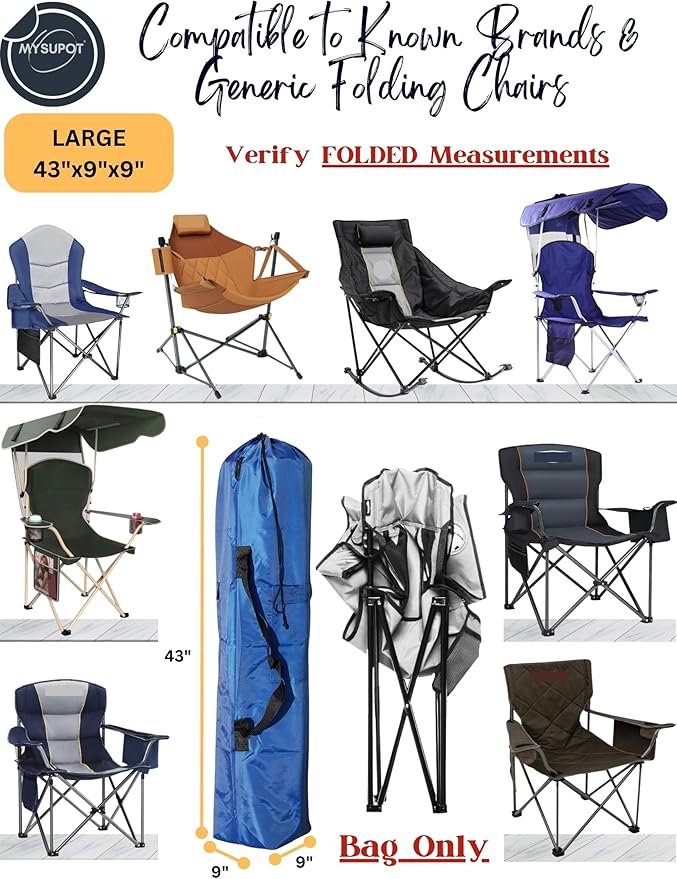 Replacement Bag for Folding Camping Chair, Portable Camp Chair, Hammock, Yoga Mat, Umbrella, Tents, Tripods, Fishing Poles - 420D Oxford Polyester Fabric