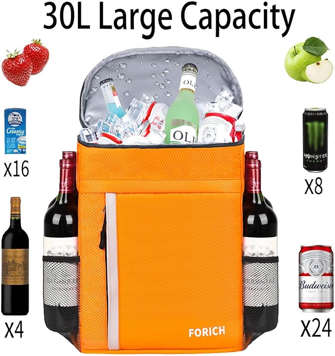FORICH Soft Cooler Backpack Insulated Waterproof Backpack Cooler Bag Leak Proof Portable Small Cooler Backpacks to Work Lunch Travel Beach Camping Hiking Picnic Fishing Beer for Men Women