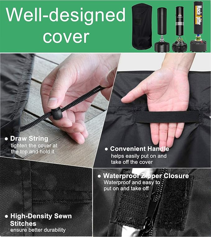 Falezern Freestanding Punching Bag Protective Cover, Adjustable Thickened Heavy Duty, Waterproof for Outdoor Boxing