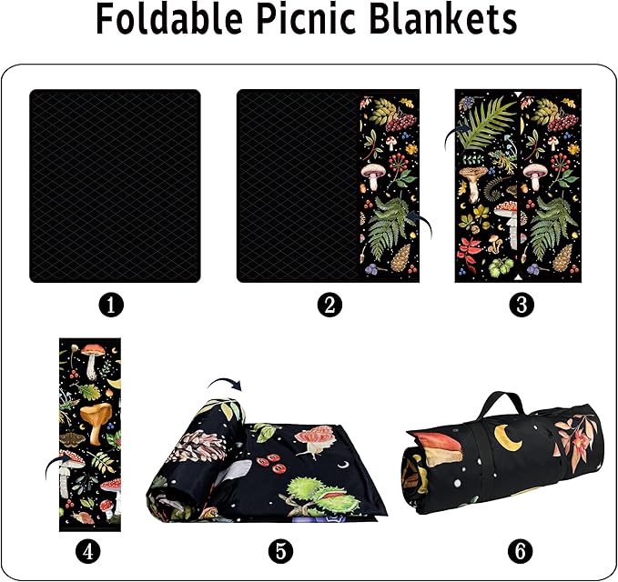 Extra Large Picnic Blankets Waterproof Foldable (80 "x 80") Beach Blanket Waterproof Sandproof,3-Layer Thicking Mat Outdoor Packable Camping Blanket