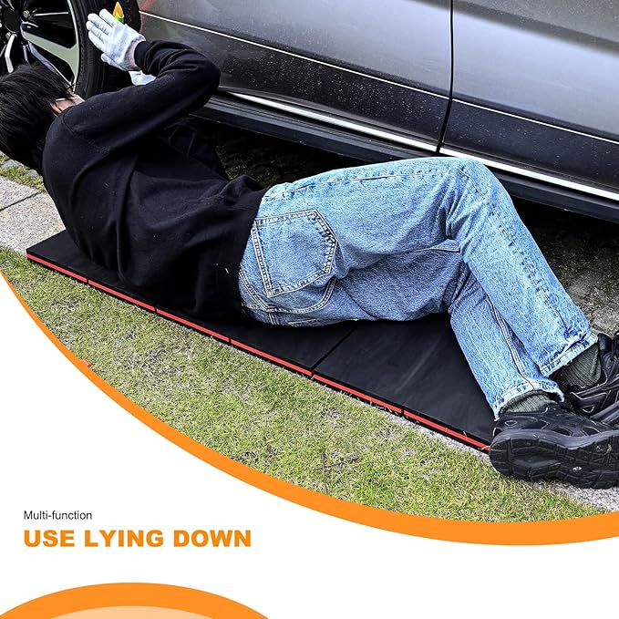 FOSHIO Foldable EVA Mat with Carrying Handles - Thick Kneeling Mat for Mechanics, Garage, Picnicking, Gardening, Camping, Home Gym