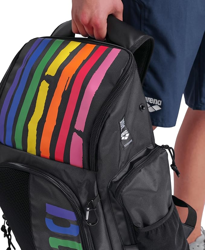 ARENA Spiky III Backpack 45 Swimming Athlete Sports Gym Rucksack Large Training Gear Equipment Swim Bag for Men and Women, 45 Liters, Pride