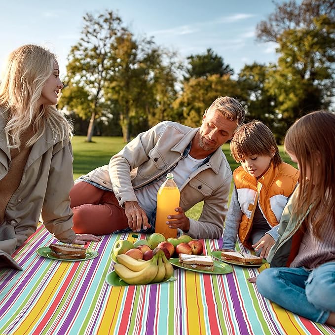 Picnic Blankets - 79''x77'' Extra Large Waterproof Sandproof Foldable Washable Beach Blanket with Carrying Handle - Oversized XL Outdoor Mat, Green