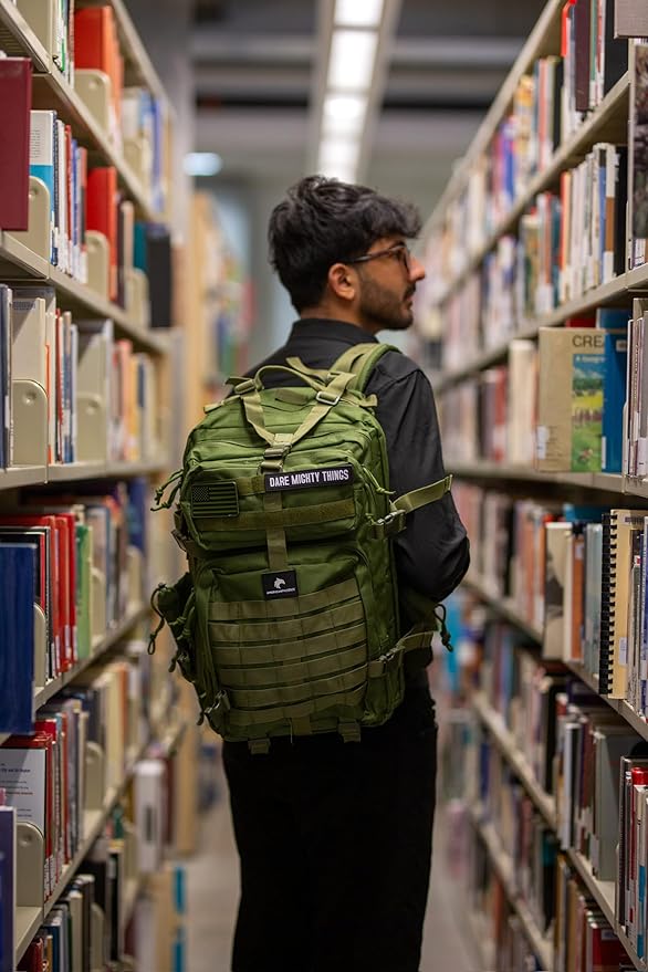 45L Elite Tactical Backpack | 3X Stronger Work & Military Backpack | Water Resistant and Heavy Duty | 3 Day MOLLE Bug Out Bag (Olive Green)