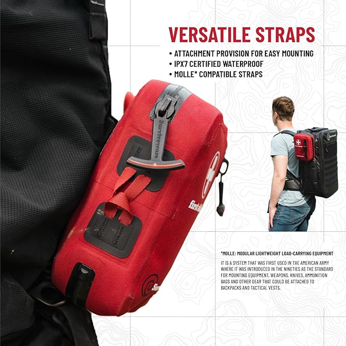 Surviveware Waterproof Premium Survival First Aid Kit - Survival Emergency Preparedness for Travel Camping Gear, Survival Kit and Outdoor Emergencies - HSA & FSA Eligible Survival Kit