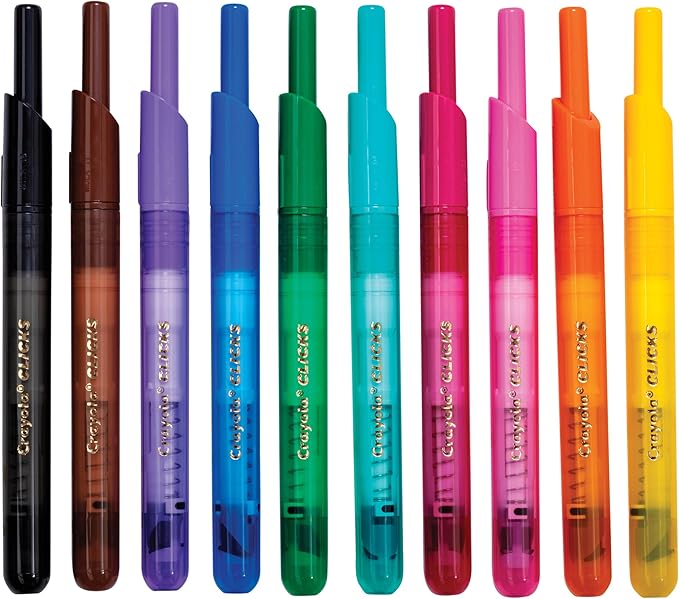 Crayola 10CT SUPERCLICKS,Retractable, Holiday Toys, Gift for Boys and Girls, Kids, Stocking, Arts and Crafts, Gifting