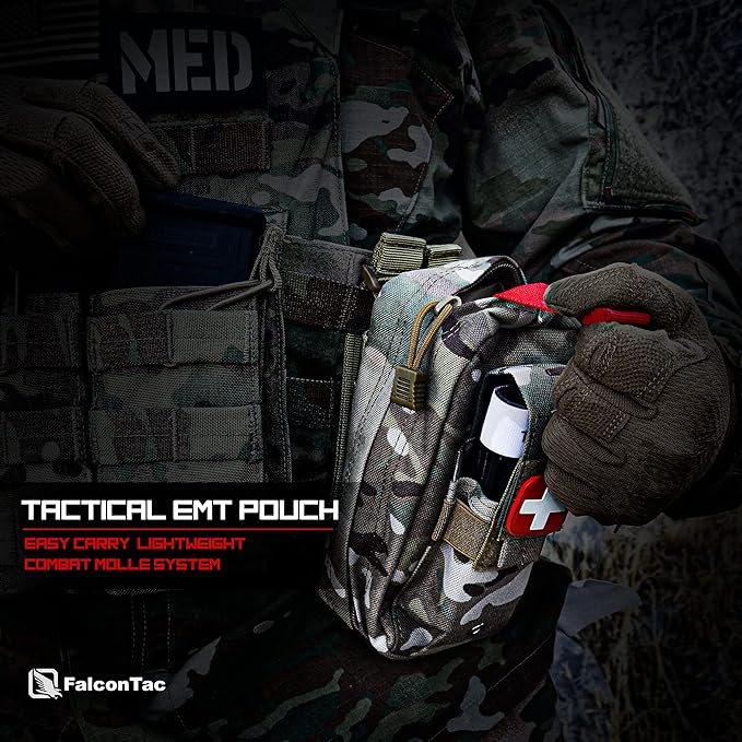 Tactical EMT Pouch Everyday Carry First Aid Pouch with Molle System and Tourniquet Holder