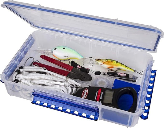 Flambeau Outdoors Waterproof Tuff Tainer - Fishing Lure, Tackle, and Gear Storage Box, Ultimate Tuff Tainer Tackle Box Includes Zerust Anti-Rust Tab - WP5000 Series 14" Double Deep