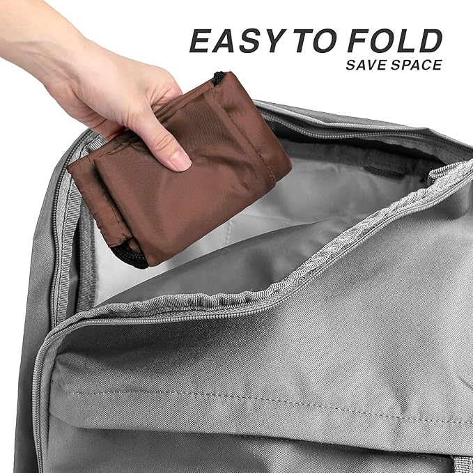 BuyAgain Drawstring Backpack Sports Water Resistant String Bag Sport Gym Sackpack for Women Men Students Large Size with Zipper, Brown