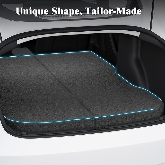 Ferlizer 4" Memory Foam Camping Mattress for Tesla Model 3, 74" x 43", Foldable Car Sleeping Pad with Plush Washable Cover, CertiPUR-US Certified, Dark Grey