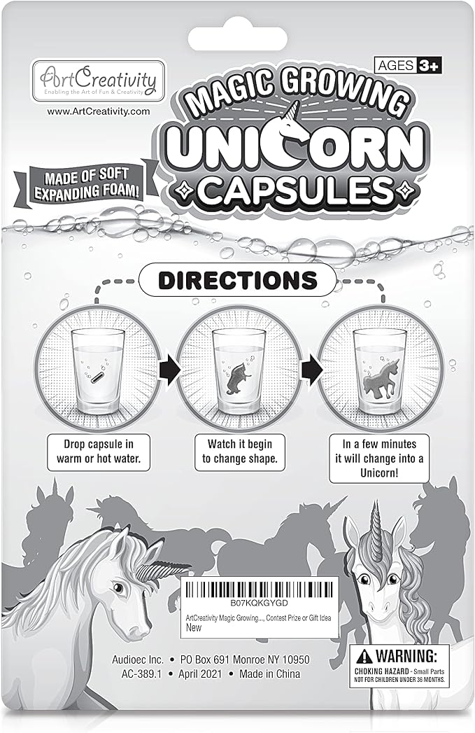 ArtCreativity Magic Growing Unicorn Capsules - Grow in Water - 2 Packs with 12 Expanding Animals Capsules Each - Cute Color Variety - Kids’ Birthday Party Favors, Contest Prize or Gift Idea