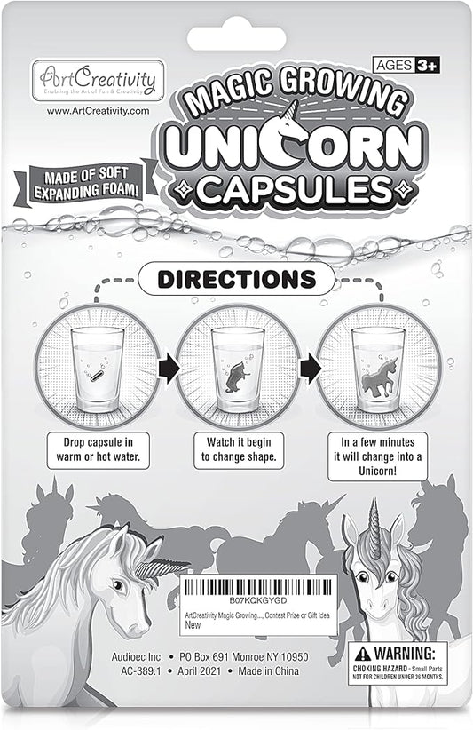 ArtCreativity Magic Growing Unicorn Capsules - Grow in Water - 2 Packs with 12 Expanding Animals Capsules Each - Cute Color Variety - Kids’ Birthday Party Favors, Contest Prize or Gift Idea