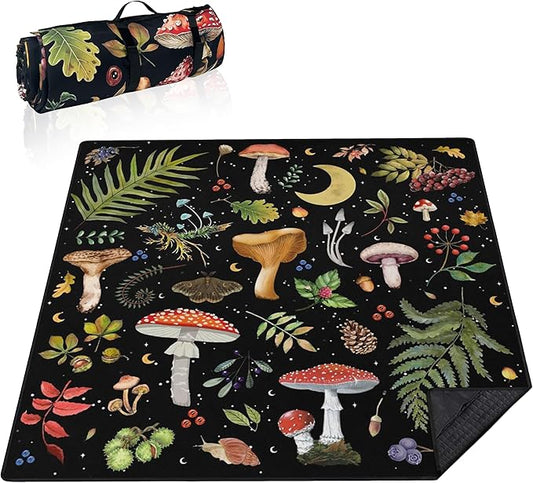 Extra Large Picnic Blankets Waterproof Foldable (80 "x 80") Beach Blanket Waterproof Sandproof,3-Layer Thicking Mat Outdoor Packable Camping Blanket