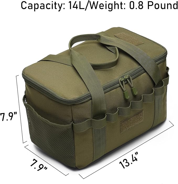 Tactical Camping Storage Bag 14L Tactical Utility Tote Bag Camping Cookware Organizer Trunk Organizer