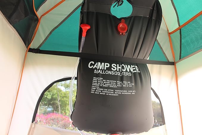 Shower Tent, Privacy Dressing Room, Camping Shelter, or Portable Toilet Stall with Water Bag for Camping, Beach