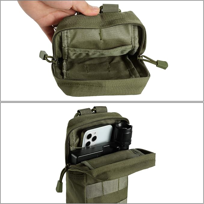 2 Pack Molle Pouches - Tactical Compact Water-Resistant EDC Pouch Bag Small Utility Pouch