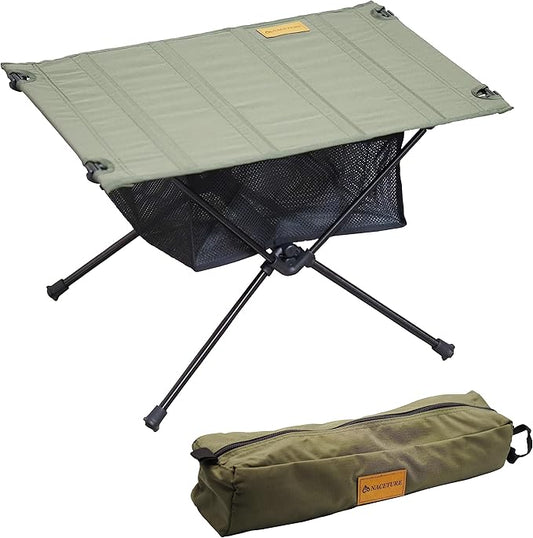 NACETURE Ultralight Backpacking Table - Collapsible Camping Table with Storage Mesh for Camping Gear, Hiking and Mountaineering (Green)
