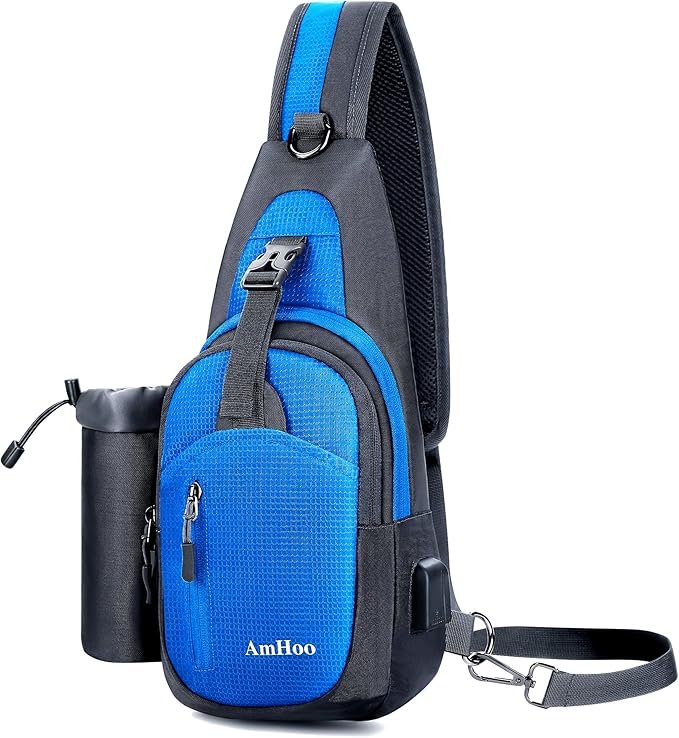 AmHoo Sling Backpack Chest Shoudler Crossbody Bag Water Resistant Hiking Daypack