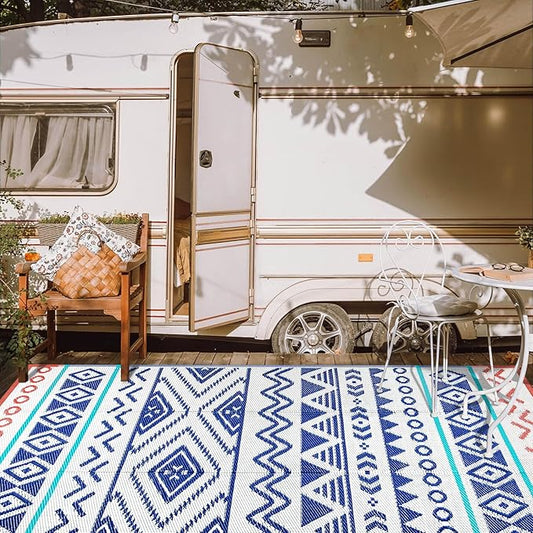 Outdoor Rugs Patio Camping Waterproof - 9x12 Plastic Straw Patio Rug Portable for Campers, Outside RVs Mat, Outdoor Area Carpet for Patios Clearance, Backyard Porch, Balcony, Picnic