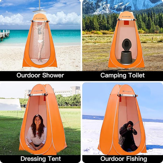 Pop Up Privacy Shower Tent Portable Tent Changing Room Camping Toilet Dressing Roomwith Window for Camping Beach Hiking Fishing with Carry Bag