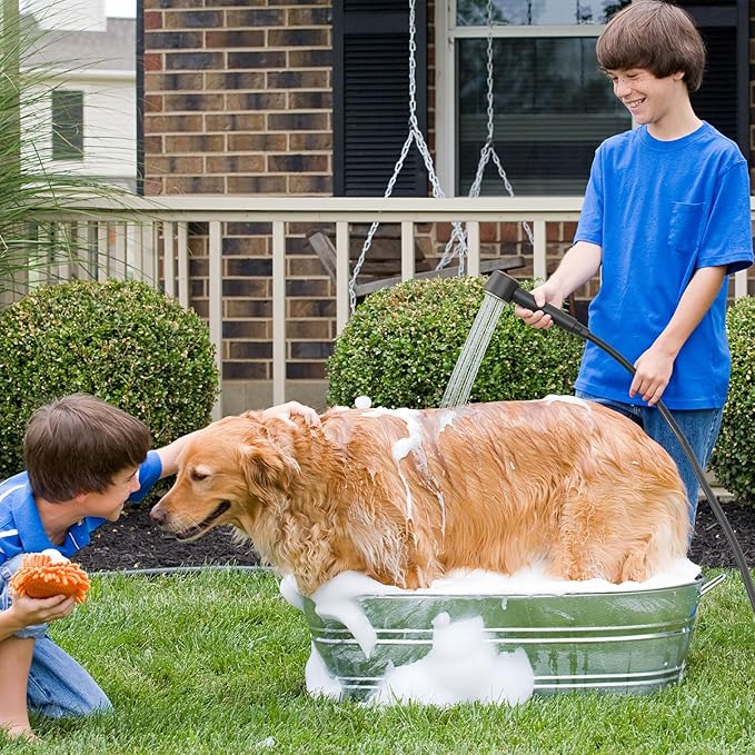 GOSCHE Portable Camping Shower, 8000mAh Rechargeable Outdoor Shower Pump with 20L Collapsible Bucket, Intelligent LED Display, IPX8 Waterproof Pump for RV, Travel, Hiking, Pet Bath, Beach