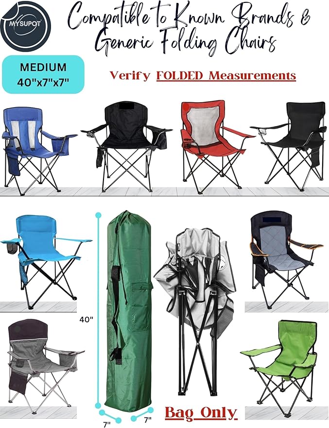 Replacement Bag for Folding Camping Chair, Portable Camp Chair, Hammock, Yoga Mat, Umbrella, Tents, Tripods, Fishing Poles - 420D Oxford Polyester Fabric