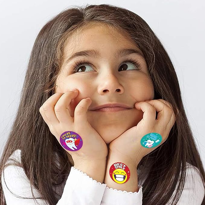 ArtCreativity Dental Sticker Rolls Assortment - Set Includes 500 Dental Themed Stickers - Dental Reward, Goodie Bag Fillers, Party Favors - Fun Craft Tool for Children Ages 3+