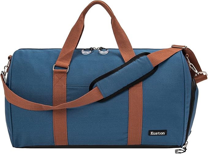 Kuston Sports Gym Bag with Shoe Compartment&Wet Pocket,Travel Duffel bag,Weekend Bag,Workout Bag Suitable for Men and Women
