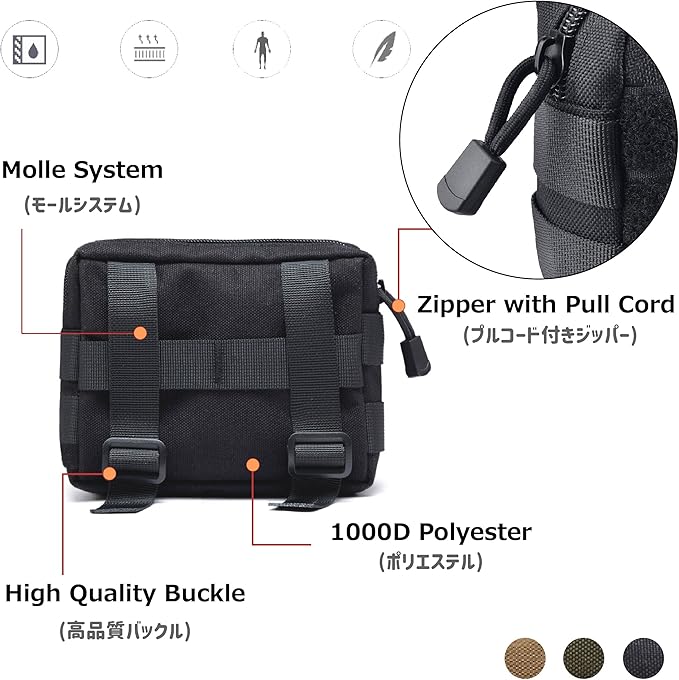 Azarxis Molle Pouches, Tactical Compact EDC Small Utility Pouch Waist Bags Sundries Storage Admin Organize Gear Gadget for Military Backpack