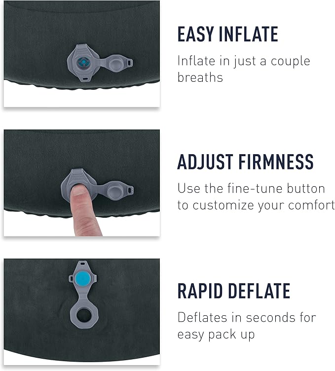 Sea to Summit Aeros Ultralight Inflatable Camping and Travel Pillow, Large (17.3 x 12.6) Grey