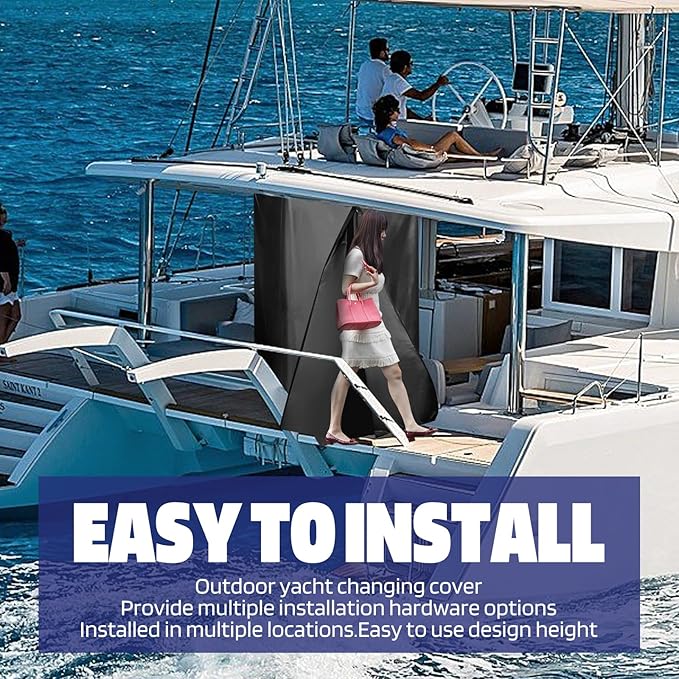 Privacy Tent for Boat, Portable Changing Room, Polyester Tent with Zipper, Suitable for Pontoon Boat Mall Studio Dressing Room 27" W x 30" D x 72" H