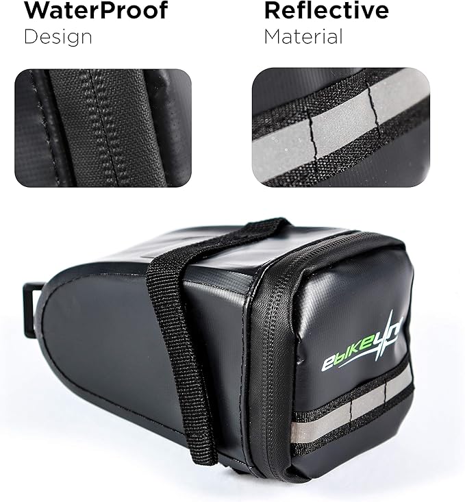 EBIKELING Bicycle Accessories - Waterproof Frame & Saddle Bag with Reflective Material, Secure Bike Storage for Road & Mountain Bikes
