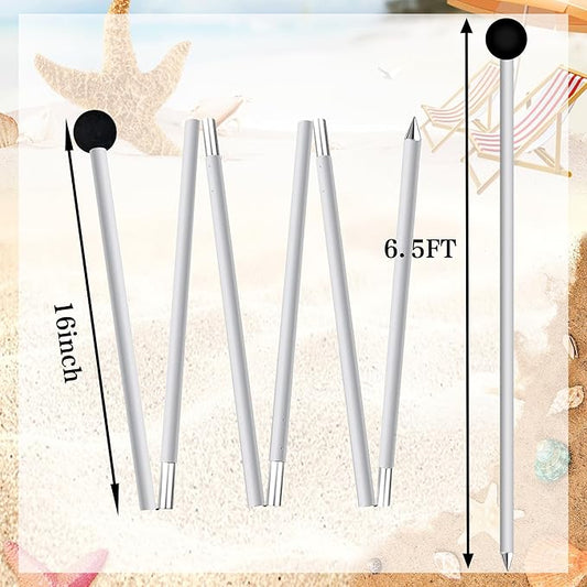 BOTINDO Tent Poles Replacement, Canopy Poles for Beach Accessories 6.5 Feet Beach Tent Canopy Extra Poles for Camping, Hiking, Backpacking, Parties (1)