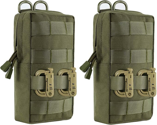 2 Pack Molle Pouches - Tactical Compact Water-Resistant EDC Pouch Bag Small Utility Pouch