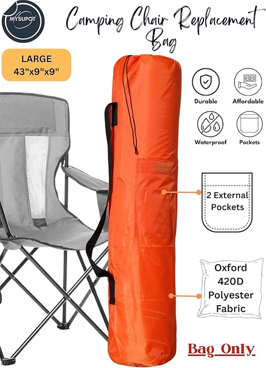 Replacement Bag for Folding Camping Chair, Portable Camp Chair, Hammock, Yoga Mat, Umbrella, Tents, Tripods, Fishing Poles - 420D Oxford Polyester Fabric