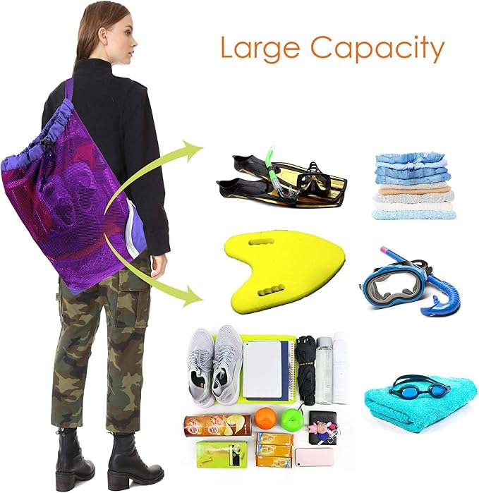 BeeGreen Drawstring Backpack for Men Women Athletic Gym Sports Workout Beach Swim …