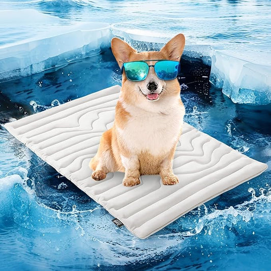 ZonLi Dog Cooling Mat, 36" x 23" Medium, Reversible Cooling Pad for Dogs & Cats (Cool & Warm), Durable & Machine Washable, Pet Mat for Crate, Kennel, Bed, Sofa, Arctic Grey