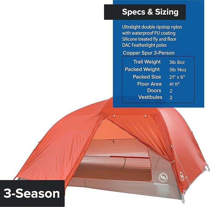 Big Agnes Copper Spur HV UL3 Tent: 3-Person 3-Season