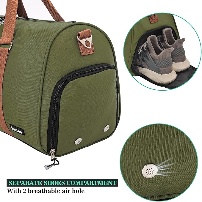 Kuston Sports Gym Bag with Shoe Compartment&Wet Pocket,Travel Duffel bag,Weekend Bag,Workout Bag Suitable for Men and Women