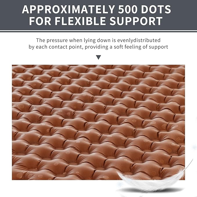 Naturehike Ultralight Insulated Sleeping Pad with R5.8, 3.2in Thickened Patchworkable Inflatable Double Sleeping Mat for Camping, Hiking, Climbing with Inflatable Bag (Silver-Rectangular)