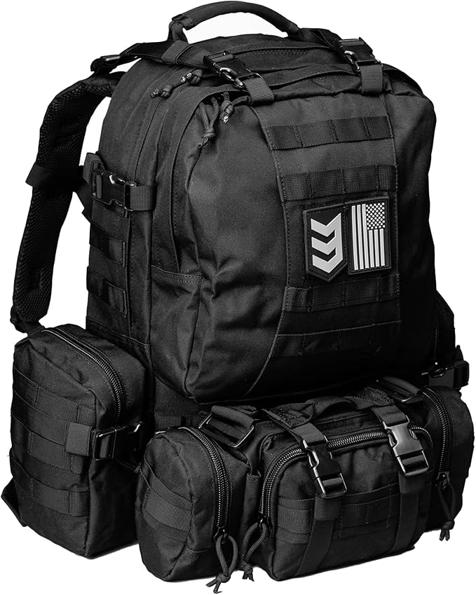 3VGEAR Paratus 3-Day Tactical Backpack, 40L - MOLLE Military Backpack with Rapid Deployment Pack, Pouches, Laptop Sleeve
