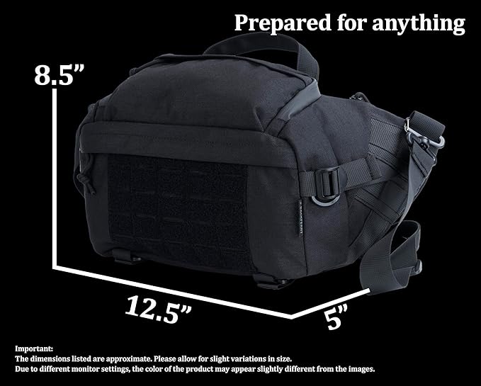 Tactical Sling Backpack Crossbody EDC Pack MOLLE Satchel Bag for Travel, Work, Camping and Hiking 8Liter