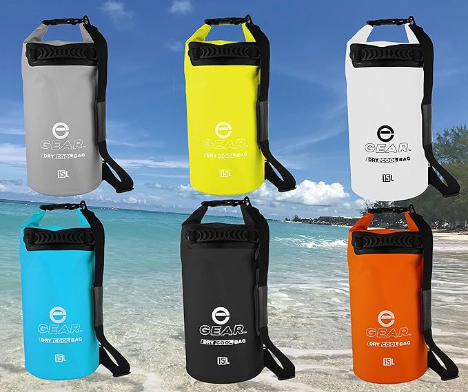 Dry Bag Floating Cooler - Roll Top Insulated Backpack – Portable, Collapsible, Waterproof with Padded Shoulder Strap - Perfect for Kayaking Fishing Beach Hiking -15L
