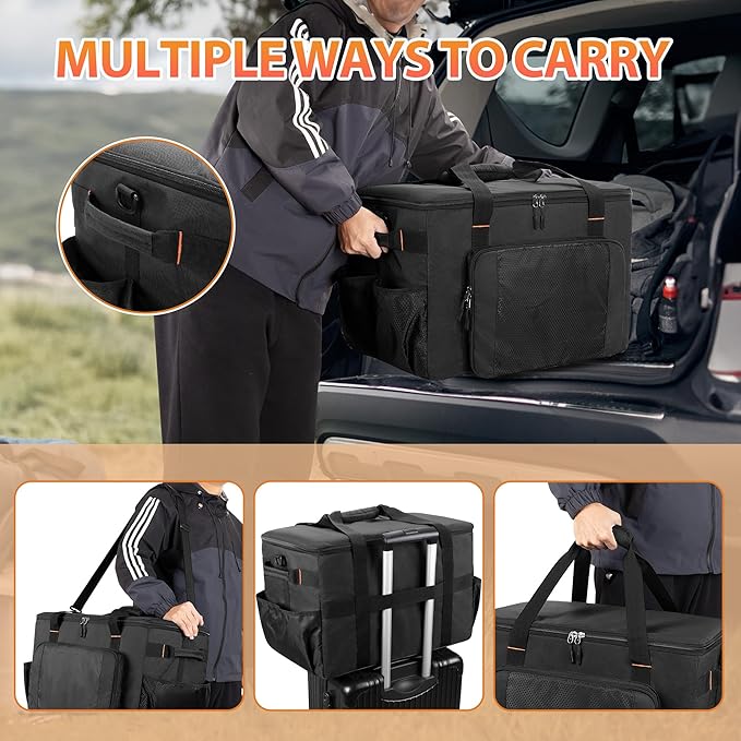 Camping Organizers and Storage, 4 Pcs Camping Packing Cubes with Carrying Bag for Easy Storage and Transport, 5-in-one Tactical Bag with Hard Bottom, Patented Design