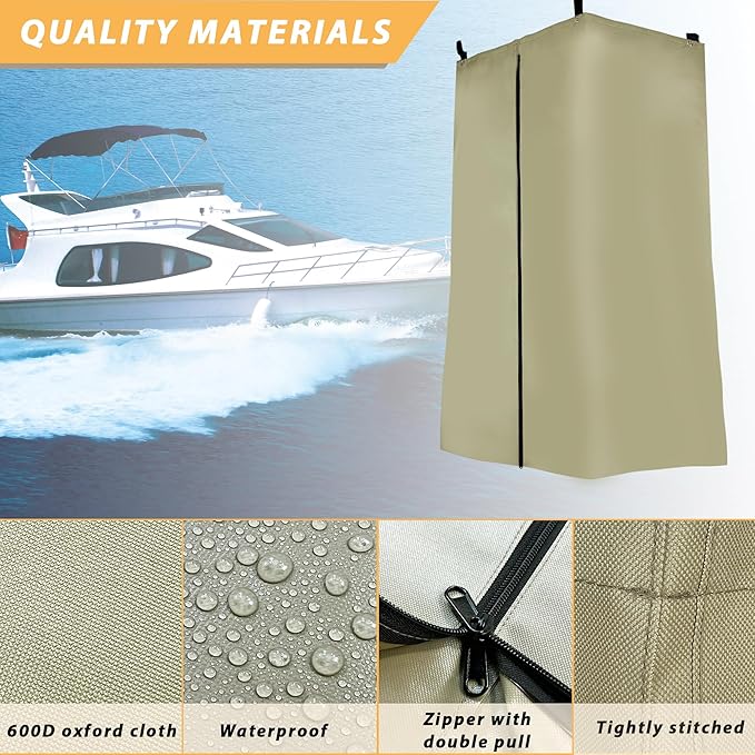 Privacy Tent for Boats - Float Boat Hanging Privacy Curtain Pull-Down Type Suitable for Bimini Top