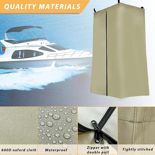 Privacy Tent for Boats - Float Boat Hanging Privacy Curtain Pull-Down Type Suitable for Bimini Top