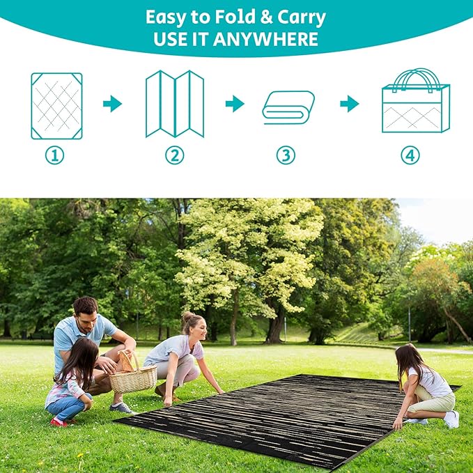HEBE Outdoor Rug 9'x12' for Patios Clearance Waterproof Patio Mat Plastic Straw Rug Reversible RV Camping Tent Rug Outside Indoor Outdoor Area Rugs for RV,Deck,Beach,Balcony,Camper