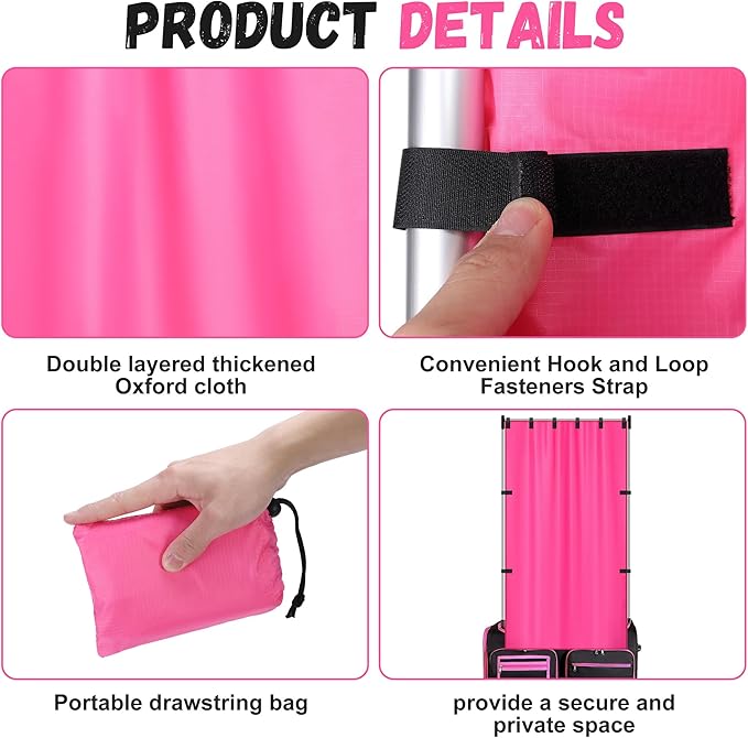 RunNico 59'' x 31.5'' Privacy Curtain for Dance Bag, Portable Dancer Changing Curtain with Storage Bag, Backstage Privacy Changing Room for Training Competition Backstage Outdoor Camping (Red)