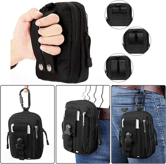 Tactical Molle Pouch, Universal EDC Waist Bag Pouches, Outdoor Belt Bags Gear Tool Gadget Pocket with Cell Phone Holster