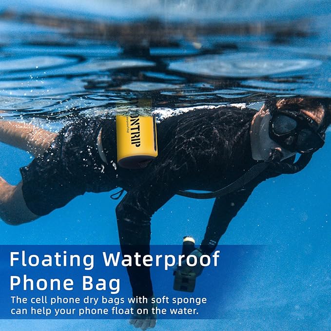 ROCONTRIP Crossbody Waterproof Bag IPX8 Dry Bag With Airtight Zipper Dry Sacks lightweight Portable Swimming Bag For Swimming Kayaking Camping Boating Rafting Fishing Travelling Snorkeling